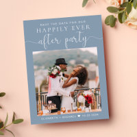 Faire-part de réception de mariage Dusty Blue Phot