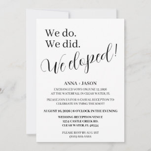 faire-part de réception de mariage en fuite