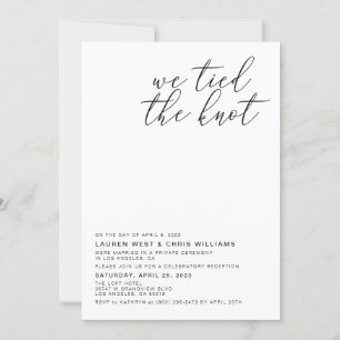 Faire-Part de Réception de Mariage Nous avons Noué