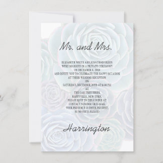 Faire-part de réception de mariage privé avec succ