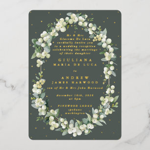 Faire-part de réception uniquement Gray Green Snow