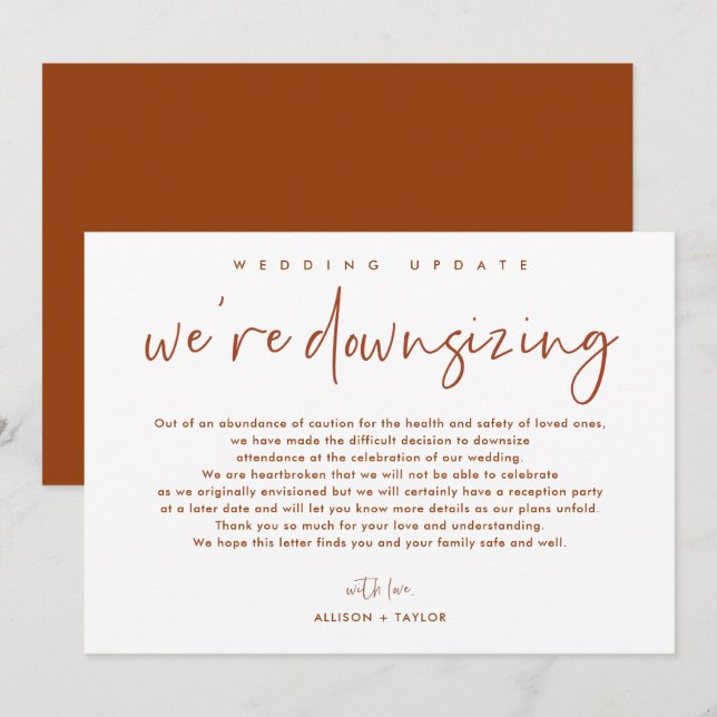 Faire-part de réduction de la mise à jour du Maria (Devant / Derrière)