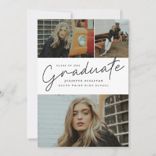 Faire-part de remise de diplôme avec collage de ph