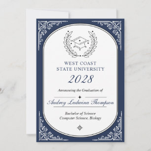 Faire-part de remise de diplôme avec encart photo