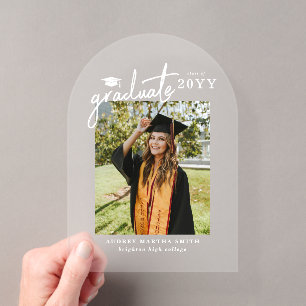 Faire-part de remise de diplôme avec photo en écri