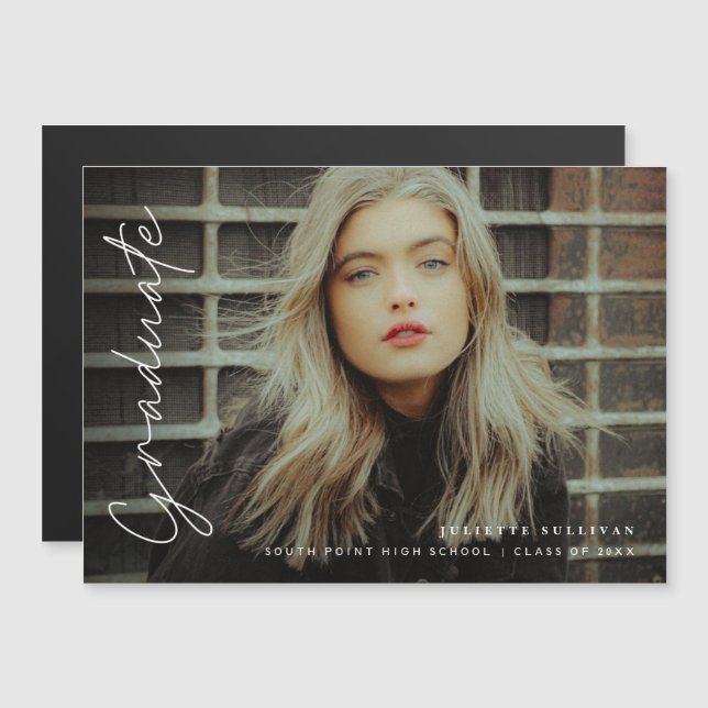 Faire-part de remise de diplôme avec photo et écri (Devant / Derrière)