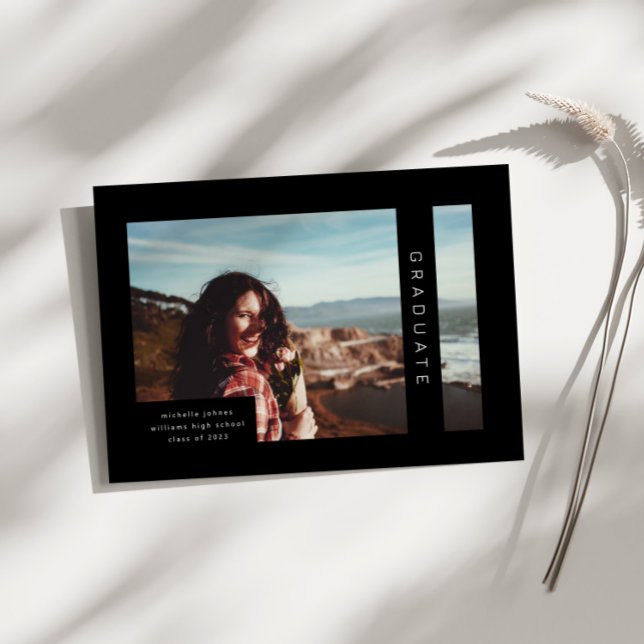 Faire-part de remise de diplôme avec photo géométr (Créateur téléchargé)