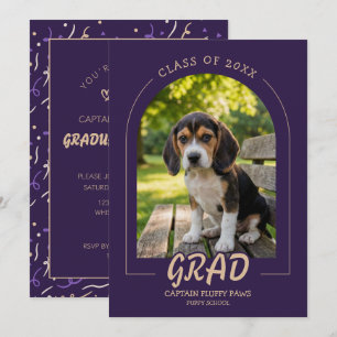 Faire-part de remise de diplôme de chien avec phot