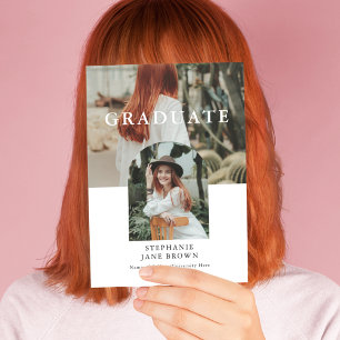 Faire-part de remise de diplôme minimaliste et élé