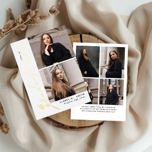 Faire-part de remise de diplôme Modern Script 6 Ph