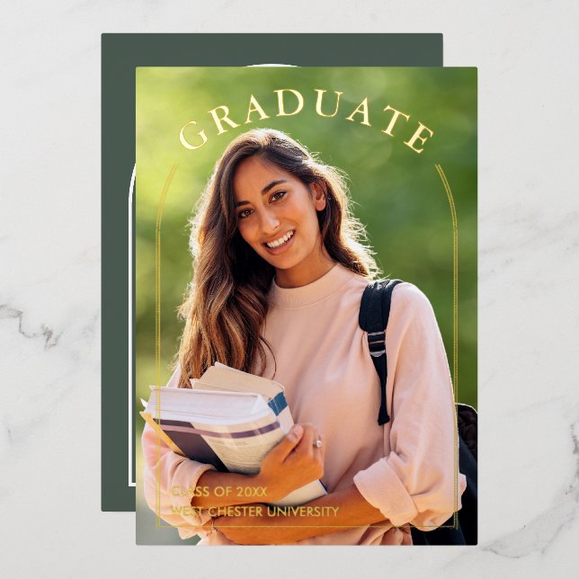 Faire-part de remise de diplôme photo moderne et s (Recto/Verso)