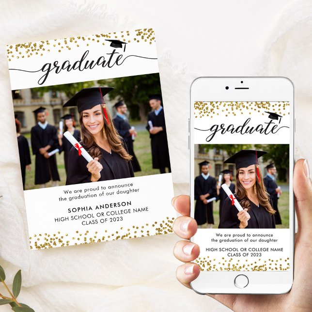 Faire-part de remise de diplômes moderne Evite (Créateur téléchargé)