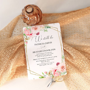 Faire-Part de Renouvellement de Vœux Floral Blush