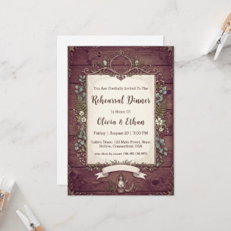 faire-part de répétition de mariage en bois rustiq