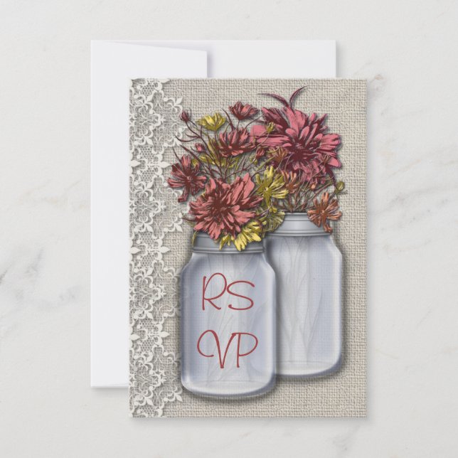 Faire-part de réponse Chic Country Charm Pot Mason (Devant)