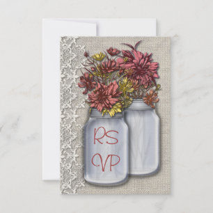 Faire-part de réponse Chic Country Charm Pot Mason
