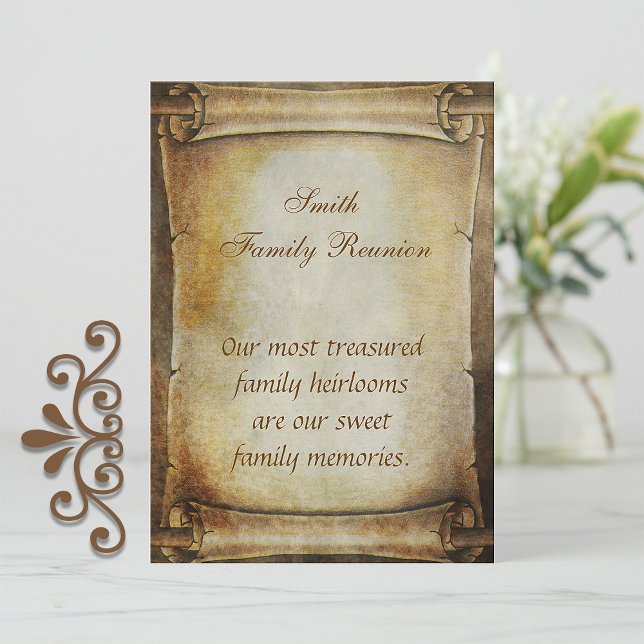 Faire-part de réunion de défilement antique (Créateur téléchargé)