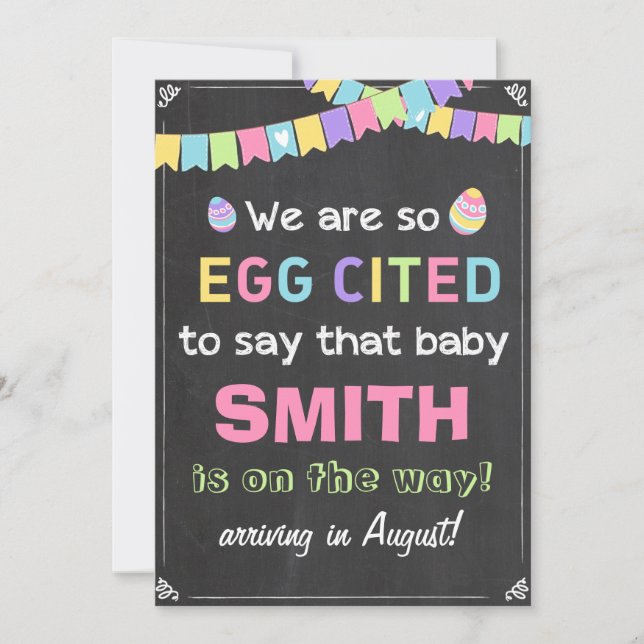 Faire-part de révélation de grossesse de Pâques (Devant)