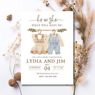 Faire-part de révélation du sexe de bébé avec des 