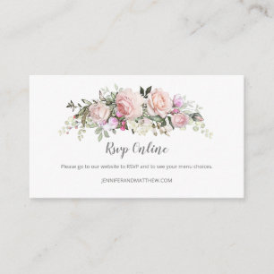 Faire-part de Roses Tendre Coeur en Ligne RSVP  