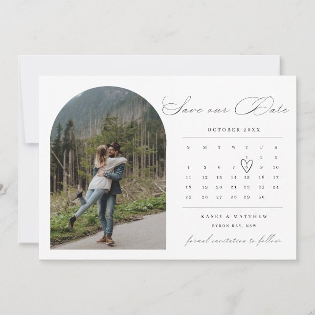 Faire-part de sauvegarde de date de calendrier d'a (Devant)