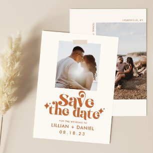 Faire-part de sauvegarde de date de photo orange r