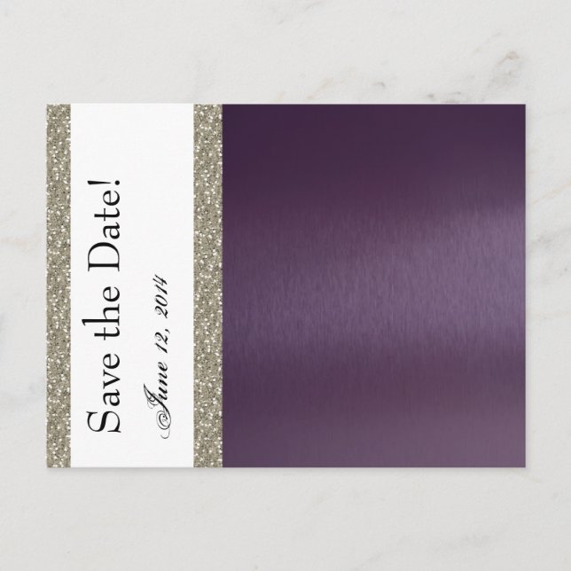 Faire-part de sauvegarde métallisé violet et argen (Devant)