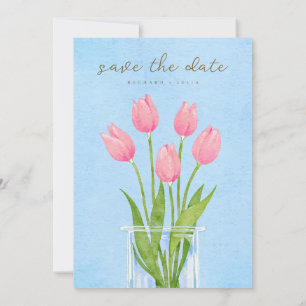 Faire-part de TULIP Save The Date / Fleur aquarell