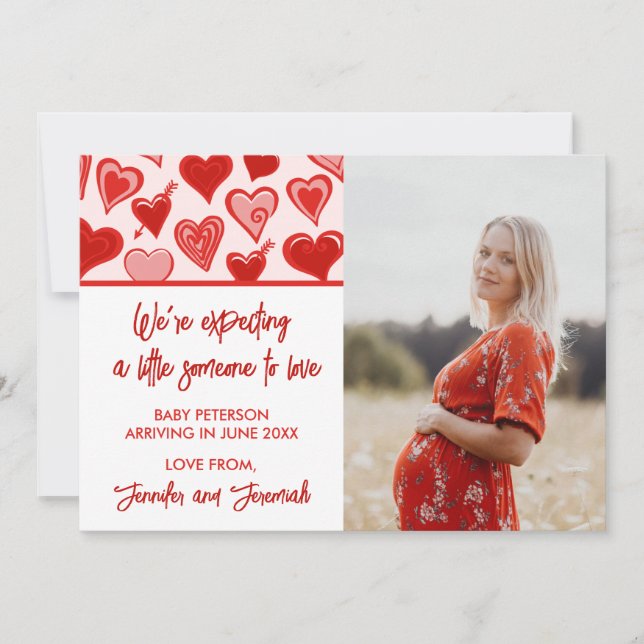 Faire-part Déclaration de grossesse pour la Saint-Valentin cœ (Devant)