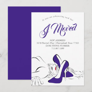 Faire-part Déménager est épuisant   Fun Purple Diva Nouvelle 