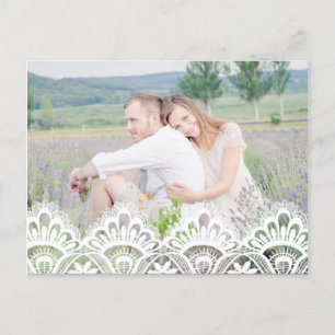FAIRE-PART DENTELLE RUSTIQUE CARTE POSTALE PHOTO DE SAUVEGA