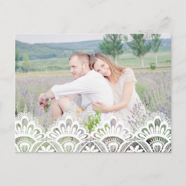 FAIRE-PART DENTELLE RUSTIQUE | CARTE POSTALE PHOTO DE SAUVEGA (Devant)