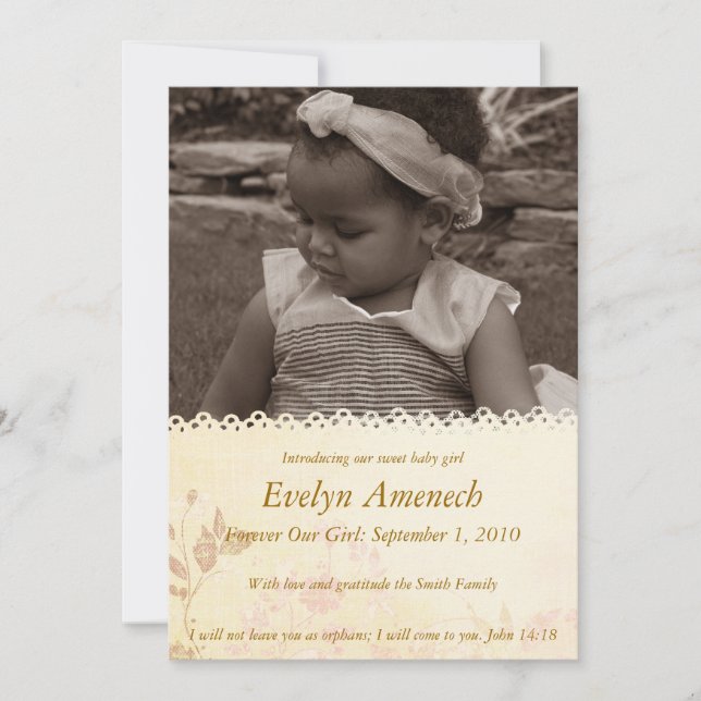 Faire-part Dentelle Vintage : Crème (Devant)