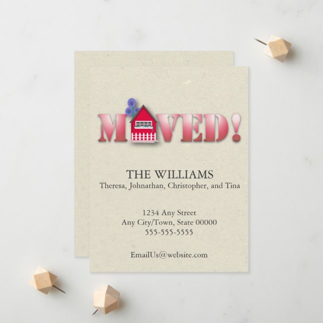 Faire-part déplacé (rouge) (Devant/Arrière en situation)