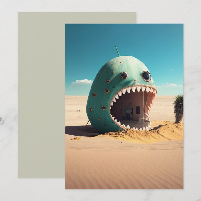Faire-part Desert Monstre (Devant / Derrière)