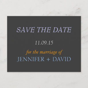 Faire-part Design tendance Enregistrer la date Carte postale 