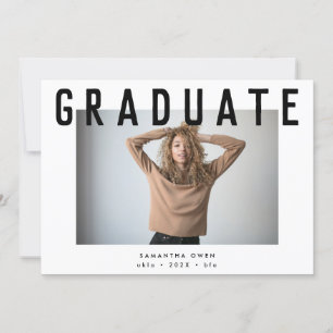 Faire-part design voguish ultra chic smart grad photo announ