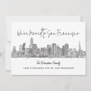 Faire-part Dessin de dessin de ligne aérienne de San Francisc