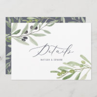 Détails de mariage de feuillage de branche d'olive