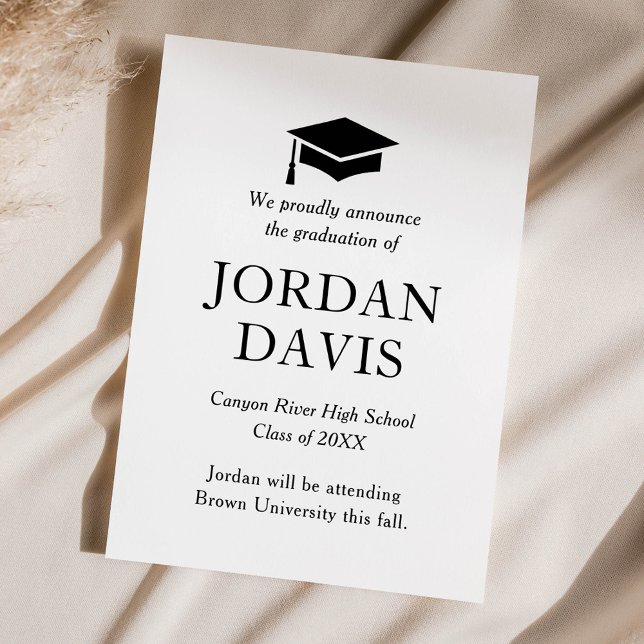 Faire-part d'études secondaires classiques (Créateur téléchargé)