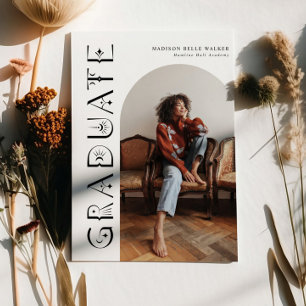 Faire-part d'études supérieures de Boho