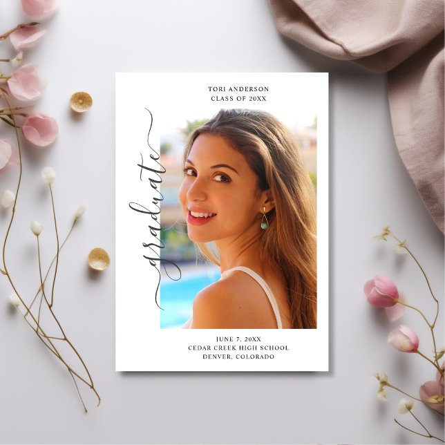 Faire-part Deux diplômes photo élégants et tendance (Créateur téléchargé)