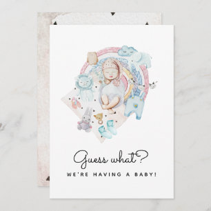 Faire-part Devinez ce que la grossesse révèle avoir un bébé