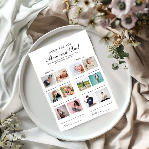 Faire-part Devinez leur âge Maman et papa jeu de baby shower 