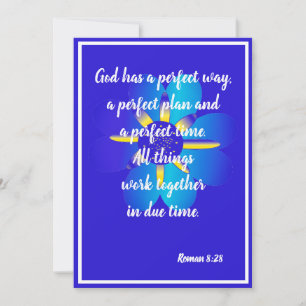 Faire-part Dieu a une manière parfaite Roman 8:28 Blue Card