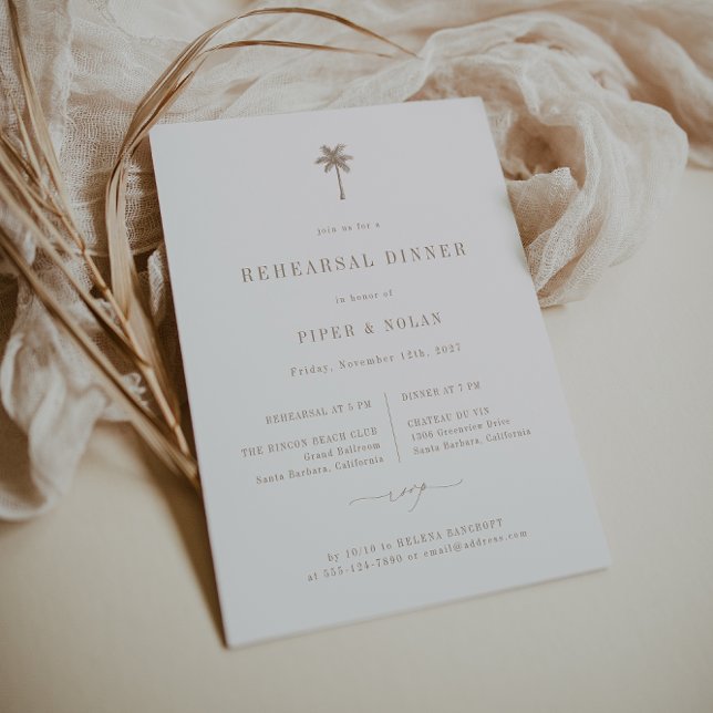 Faire-part Dîner de la répétition de mariage de la plage OASI (Créateur téléchargé)