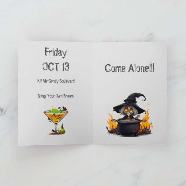 Faire-part Dîner d'Halloween avec une touche de fantaisie mac (Intérieur)