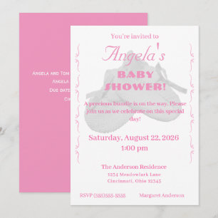 Faire-part d'invitation à une Baby Shower pour une