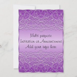 Faire-part d'invitation polyvalente pourpre