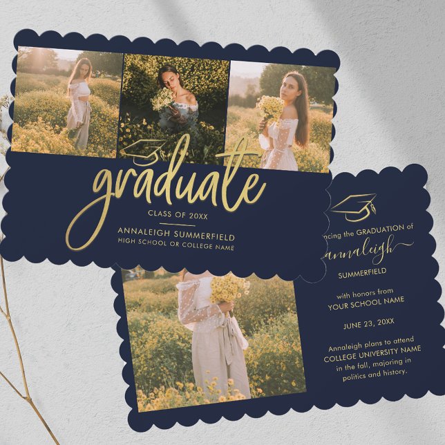 Faire-part Diplôme 2025 Multi Photo Senior (Graduation 2025 Multiple Photos Senior Announcement)